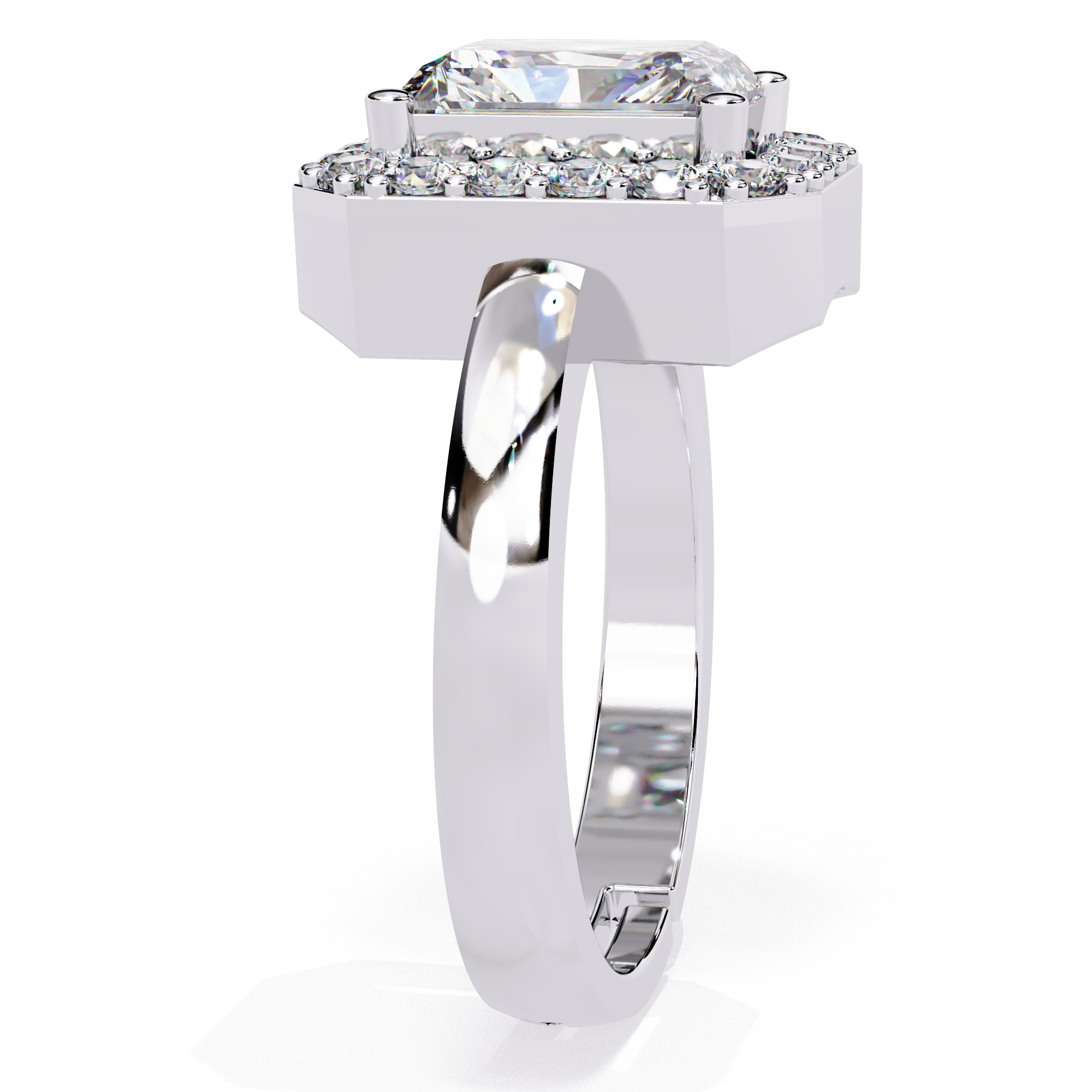 925 Silver Ring with Platinum