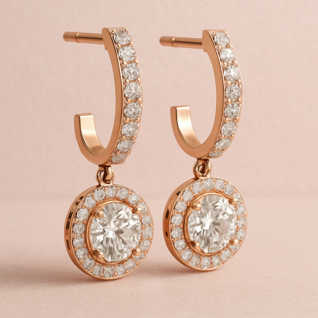 Celestial Circles Earrings - Rose Gold