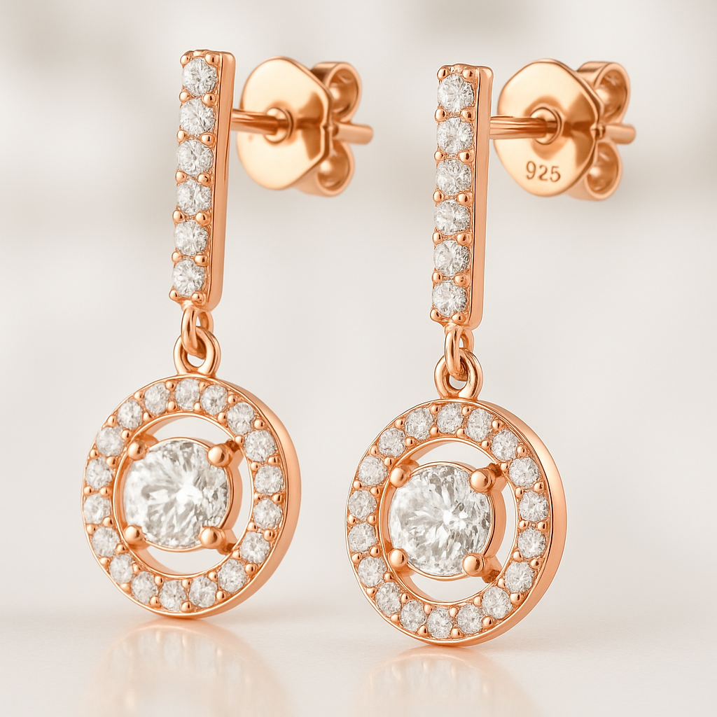 Celestial Circles Earrings - Rose Gold
