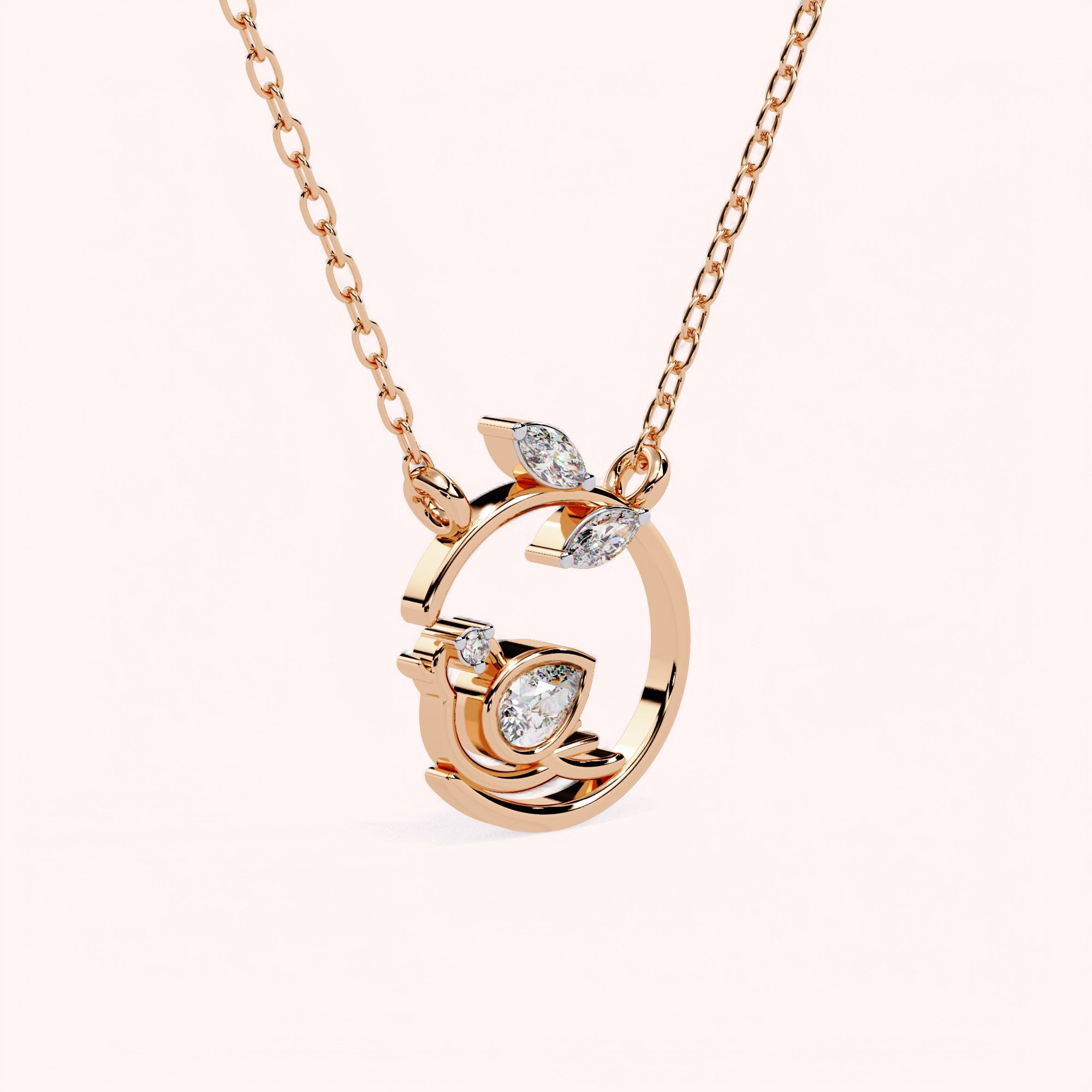 Birdsong Circle Pendant-Rose Gold