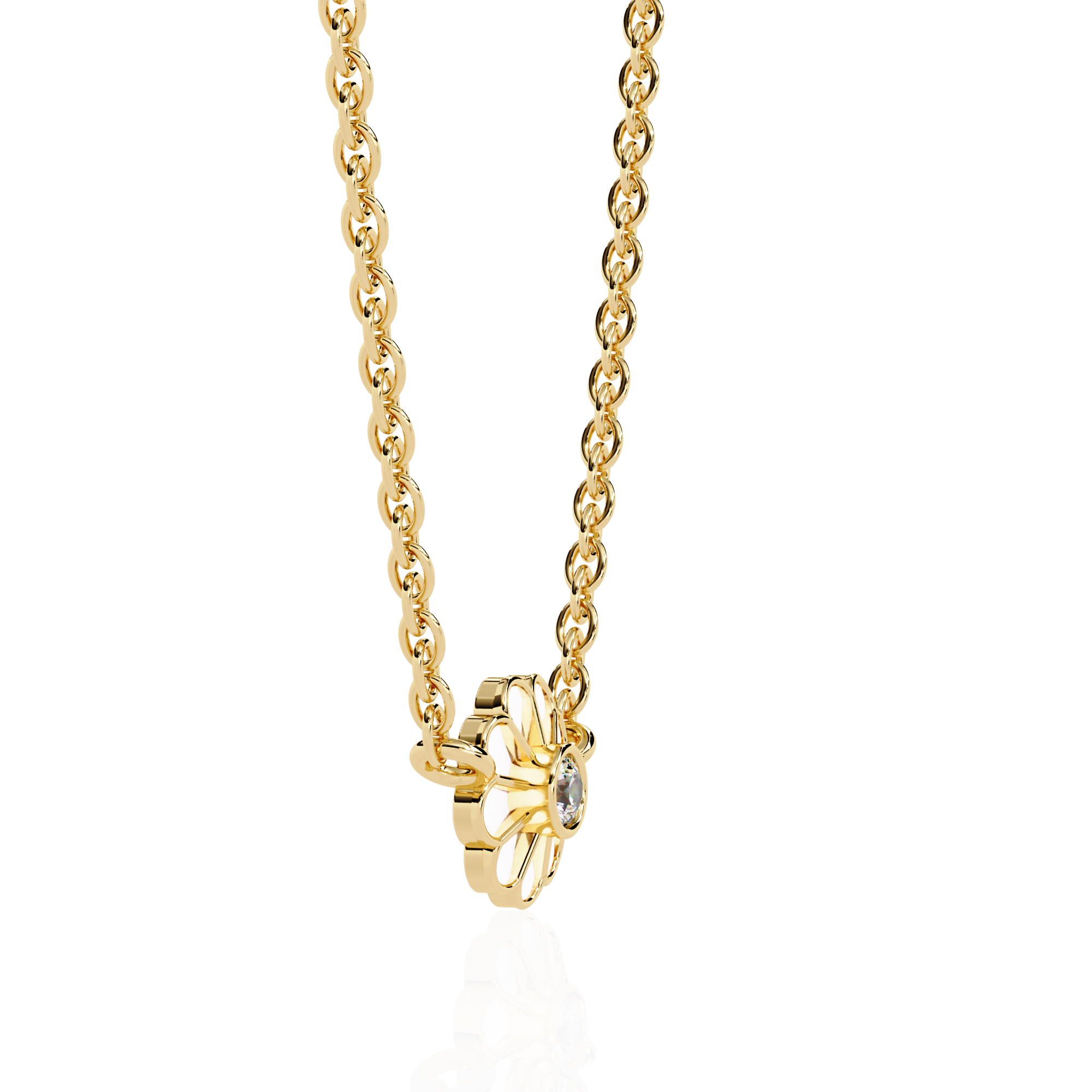 Flower Design Gold Necklace