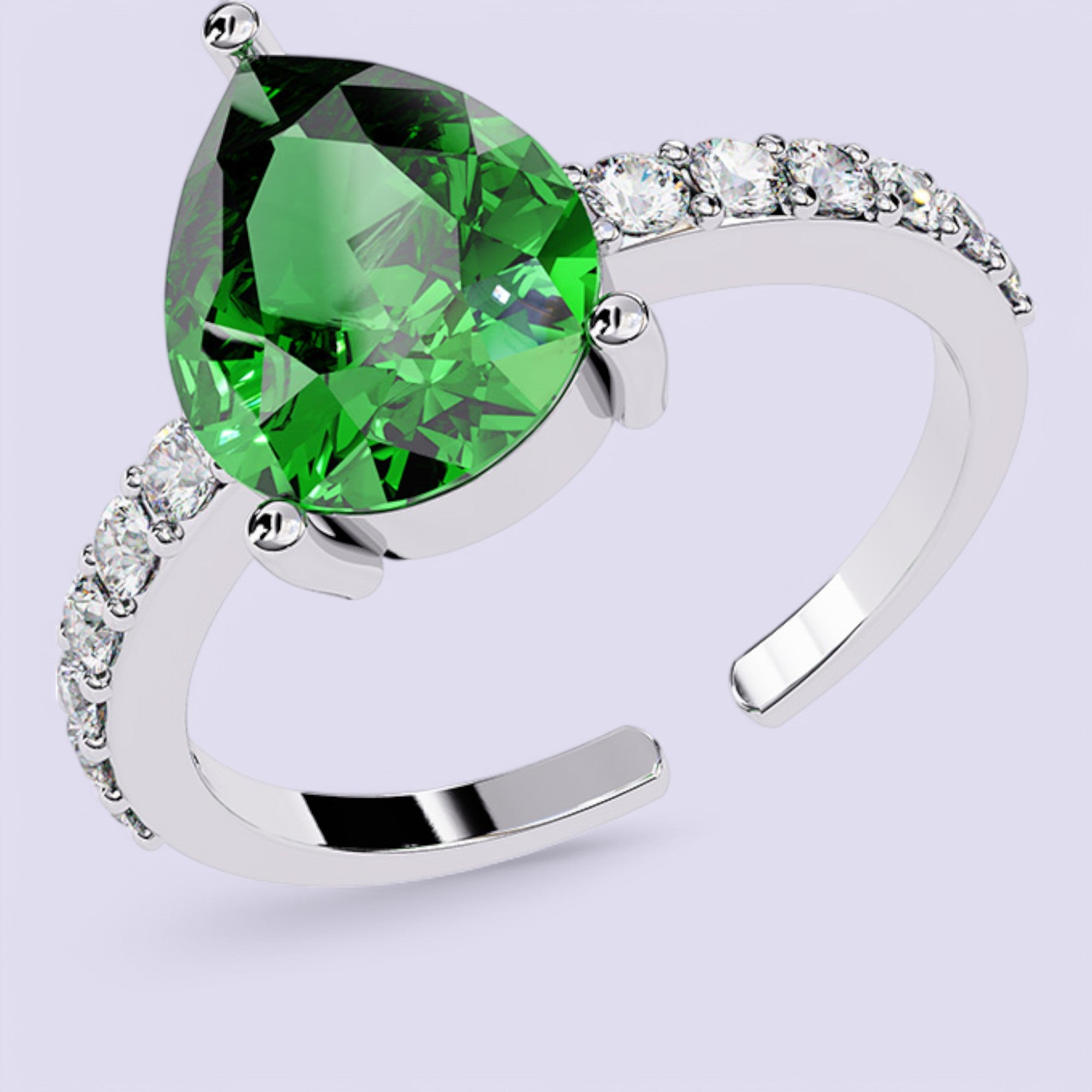 Gilded Jewel Ring-Silver