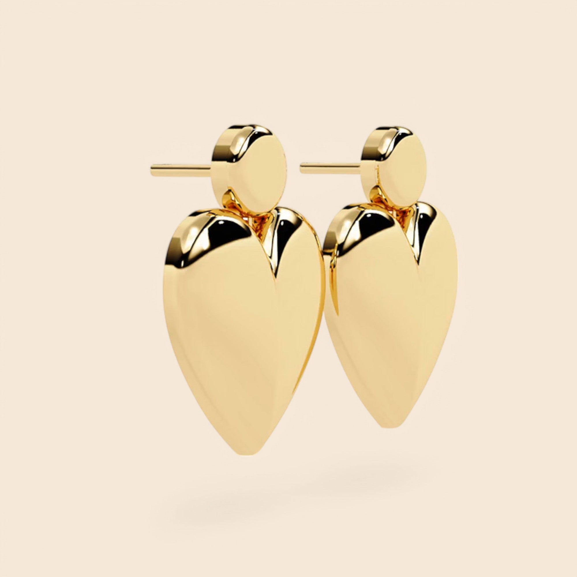 Golden Hearts Earrings - Gold