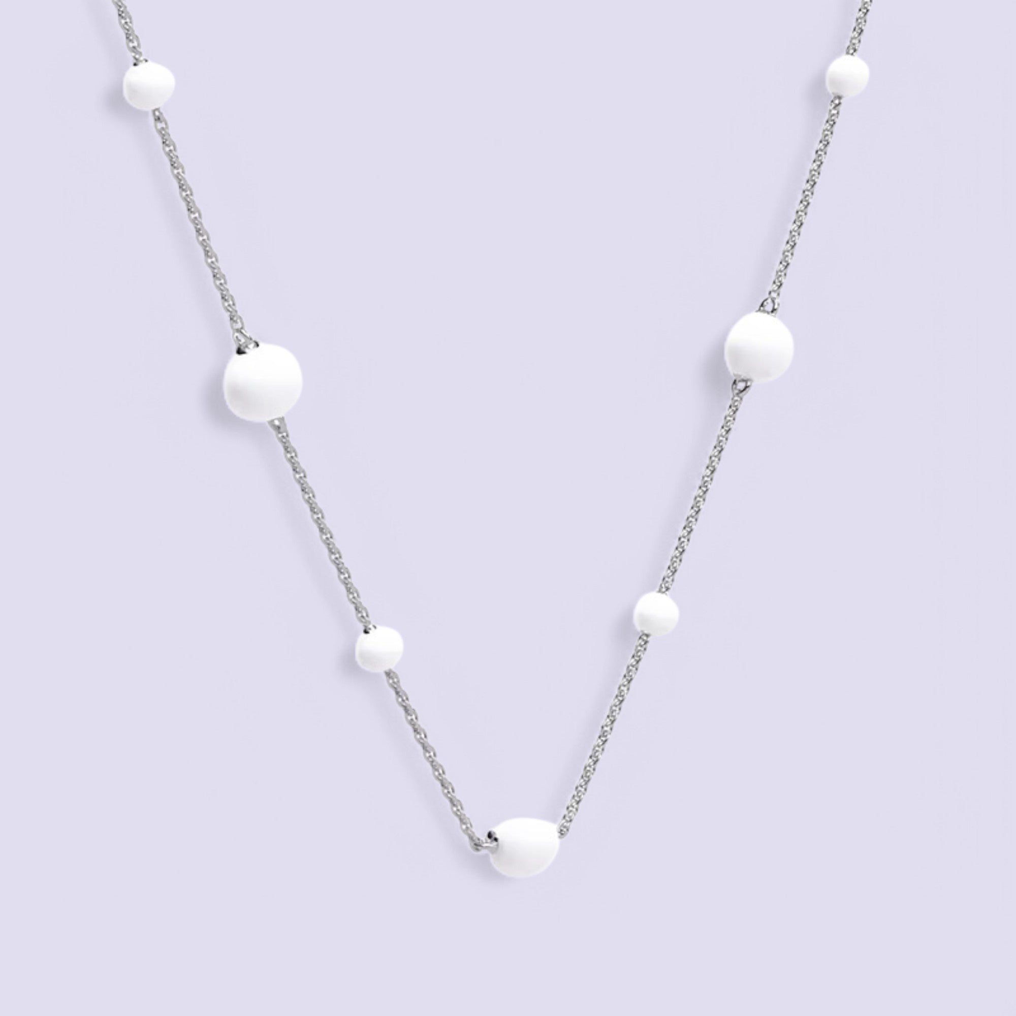 Lady Pearl Necklace - Silver
