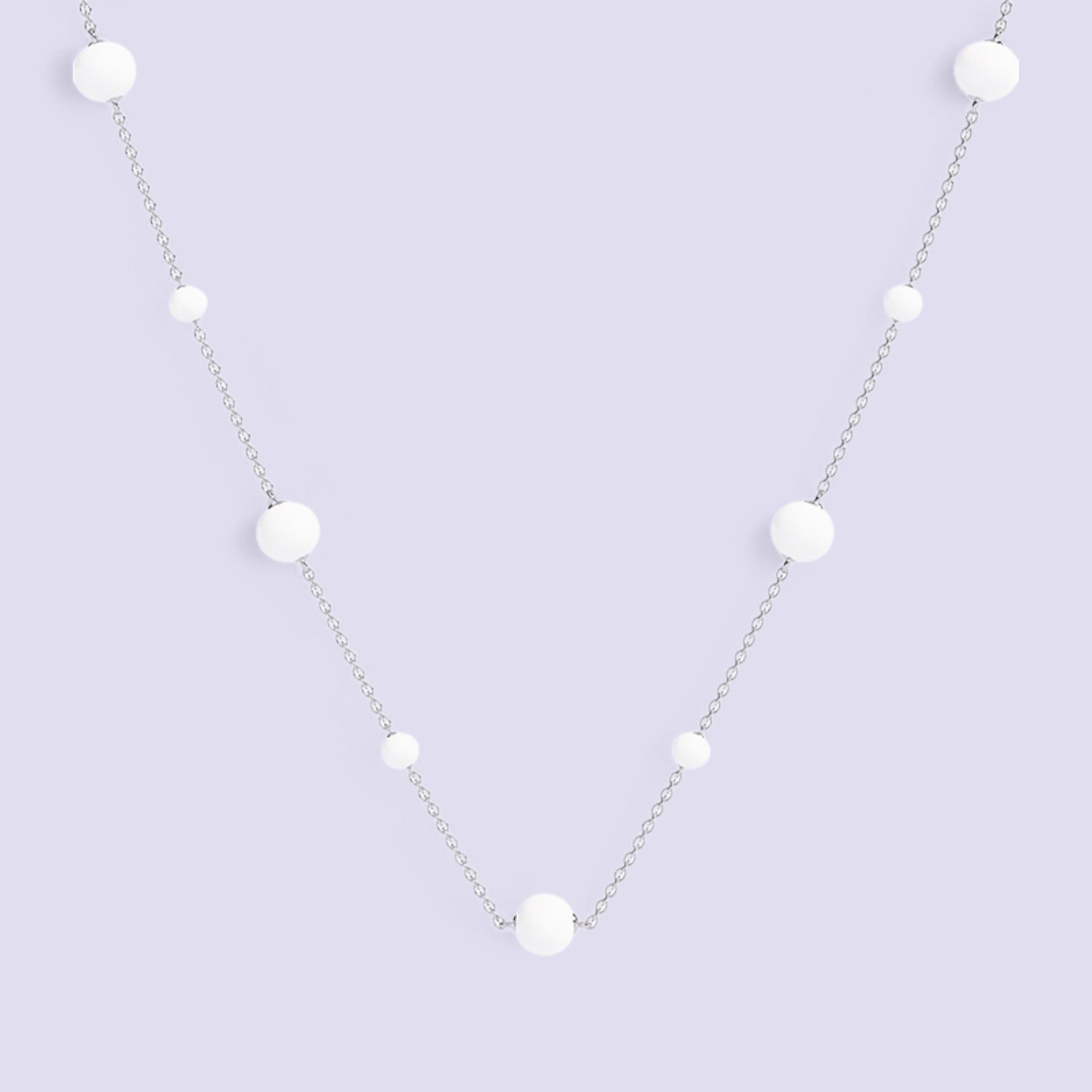 Lady Pearl Necklace - Silver