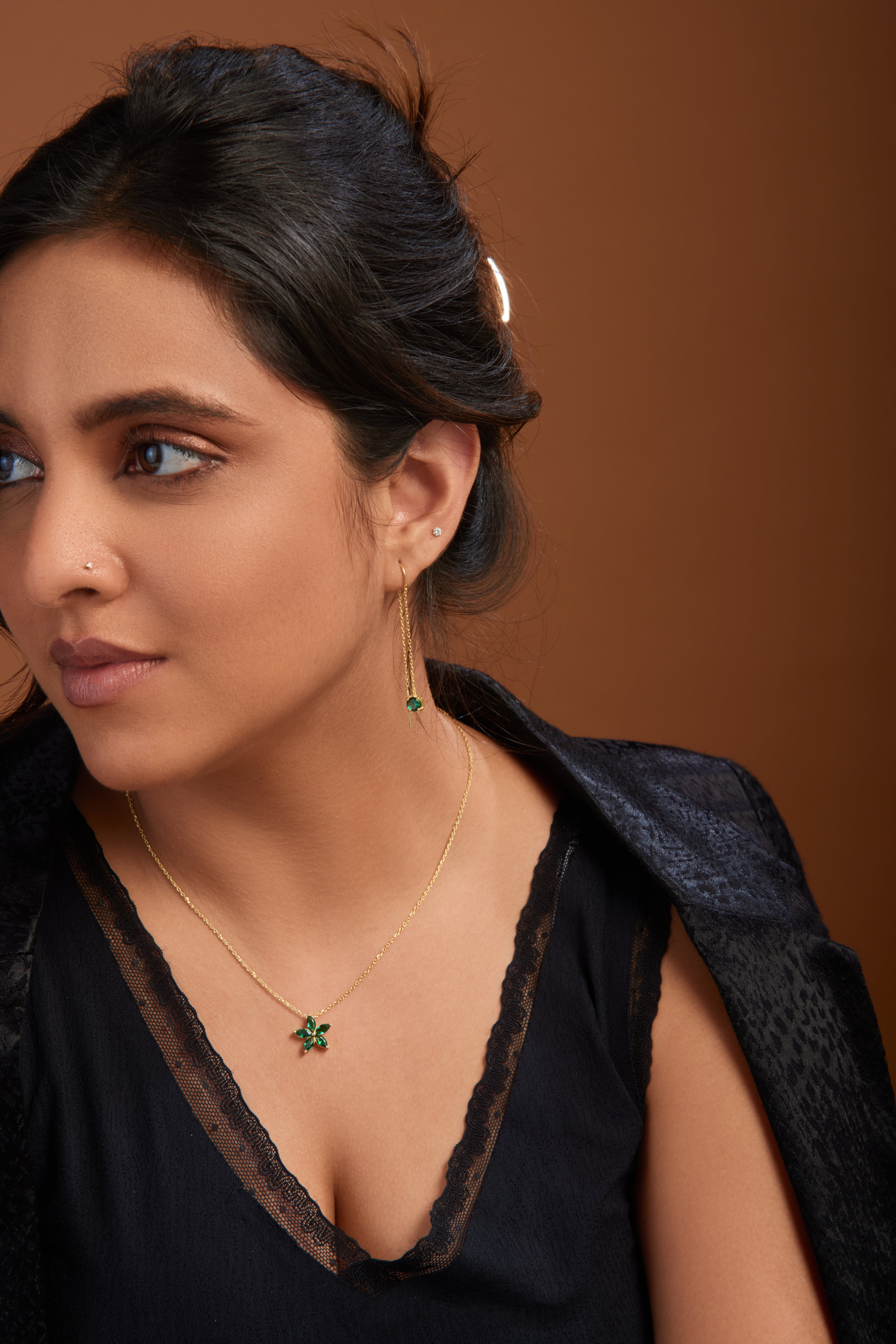 Petal Necklace With Gold Chain