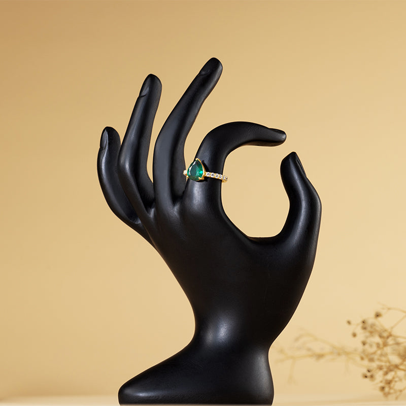 Green Stone Golden Ring