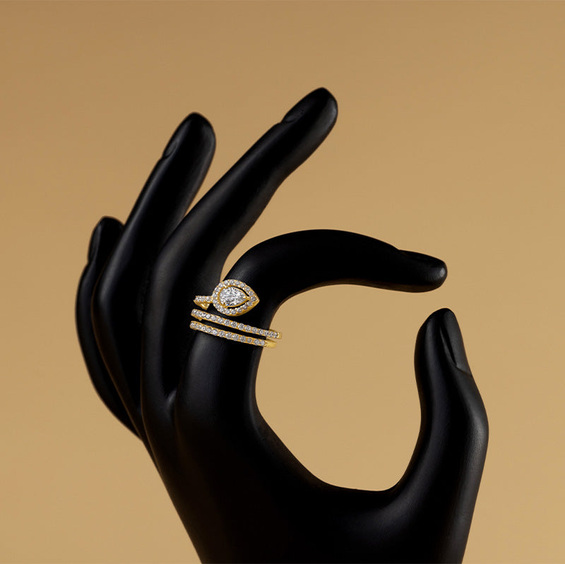 18KT Gold Serpent leaf ring