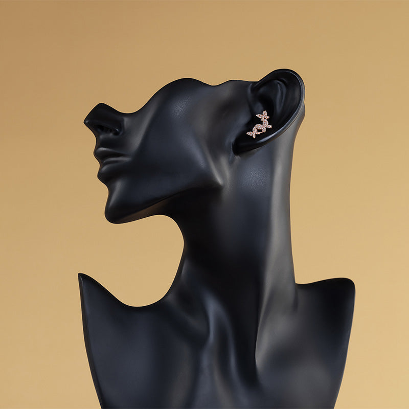 Rose Gold Butterflies Earrings