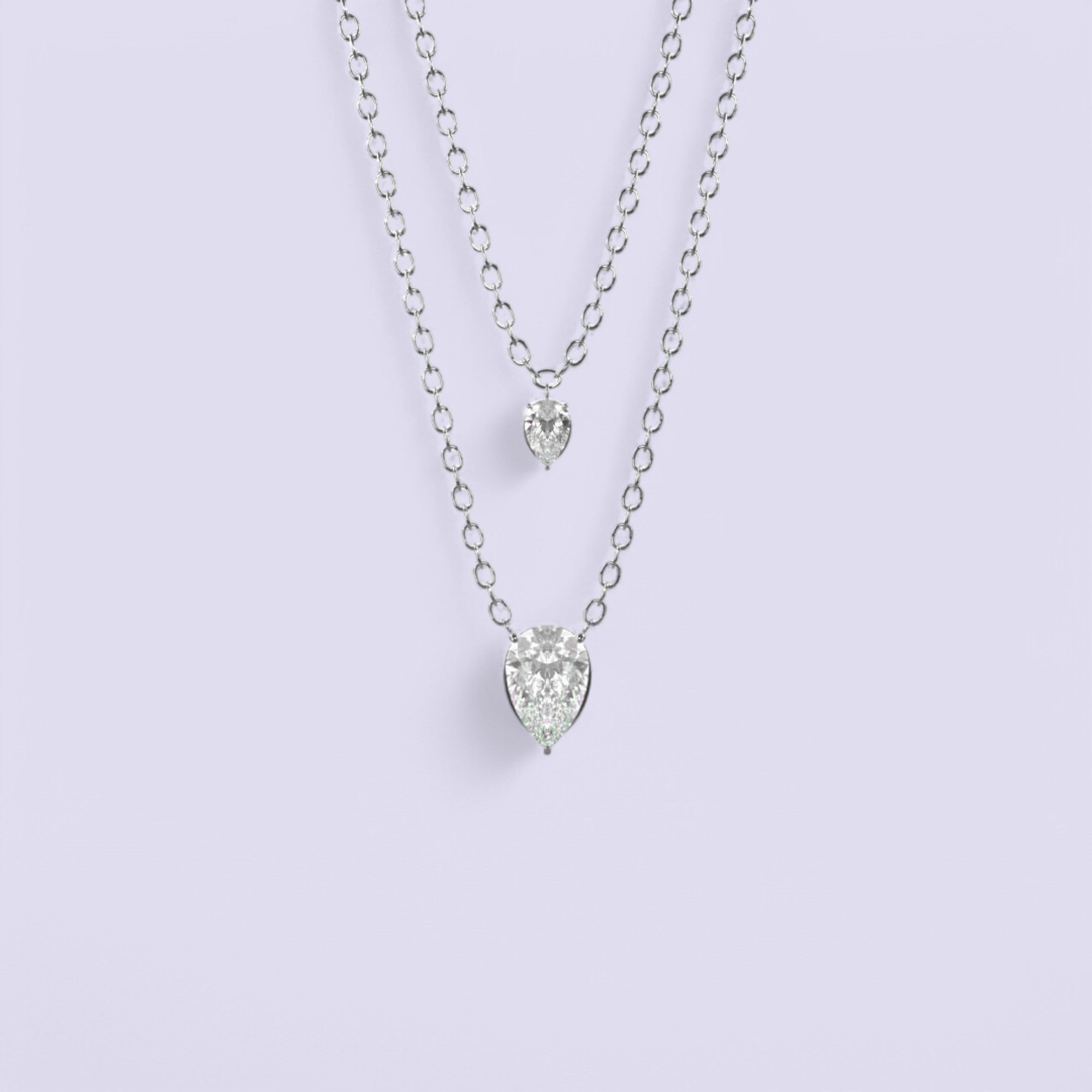 Twin Dewdrops Golden Necklace
