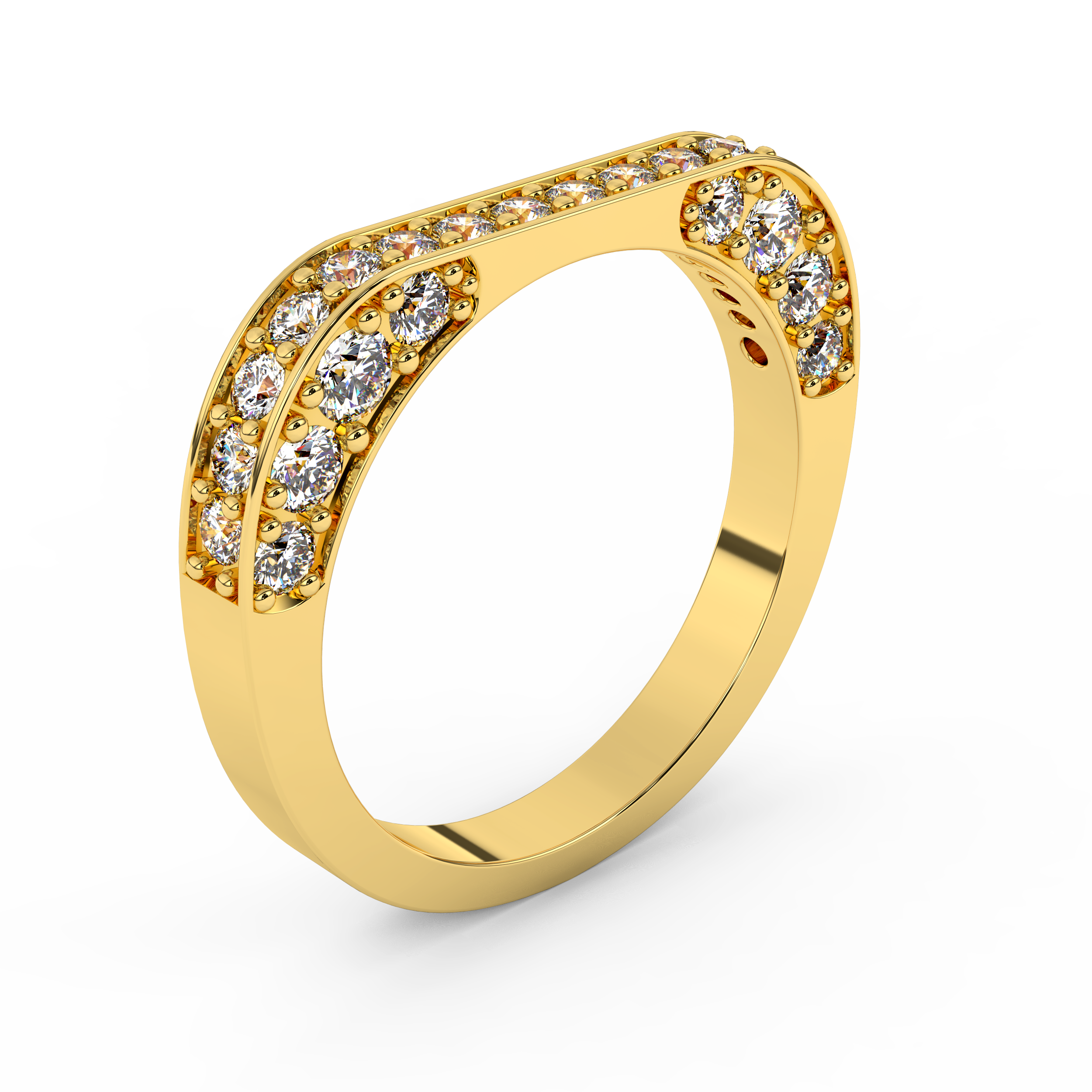 Shimmy Studded Hoop Ring - Gold