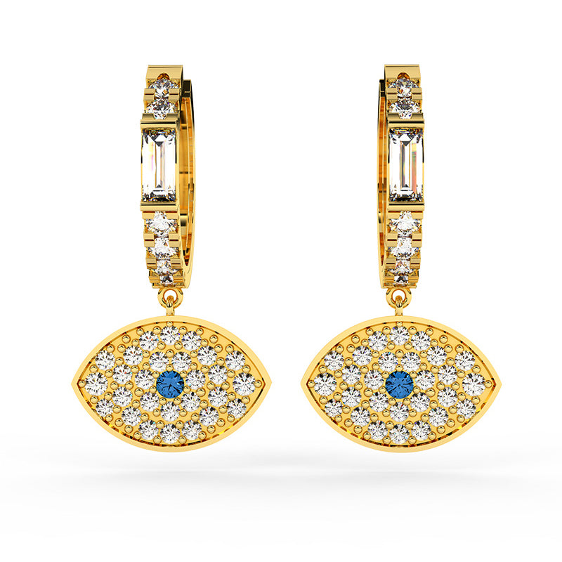 Angel Eye Earrings with 18KT Gold