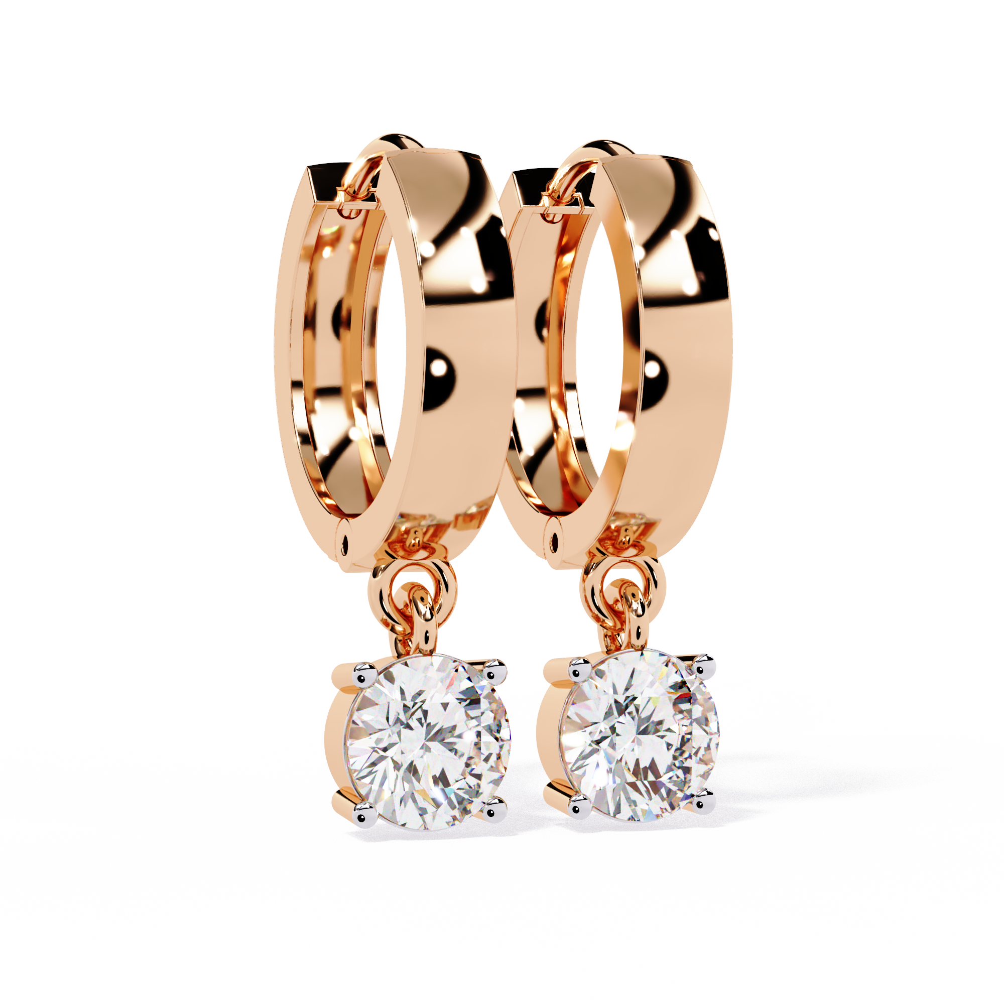 Rose Gold Snow Crystal Earrings