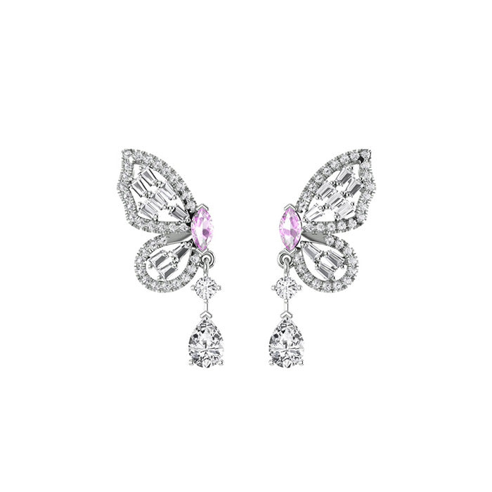 Crystal Wings 925 Sterling Silver Earrings