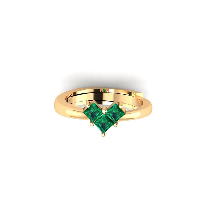 Green Stone Heart shape Ring For Everyday Wear