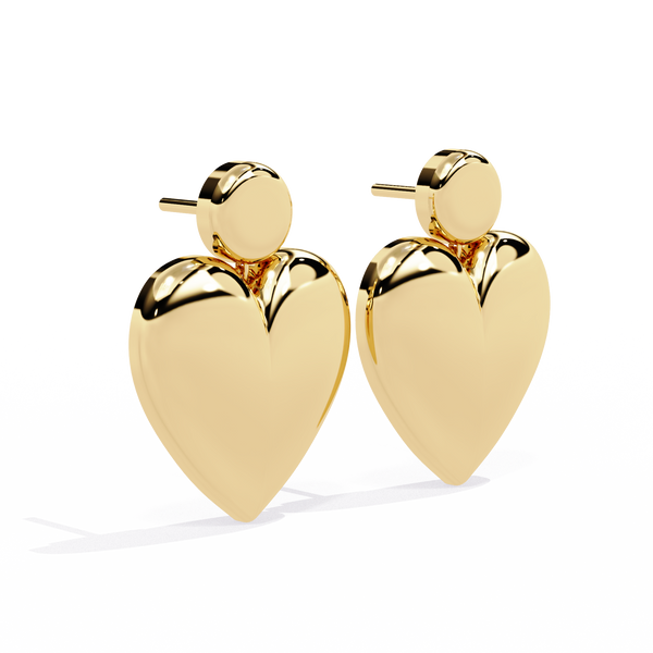 Golden Hearts Earrings - Gold