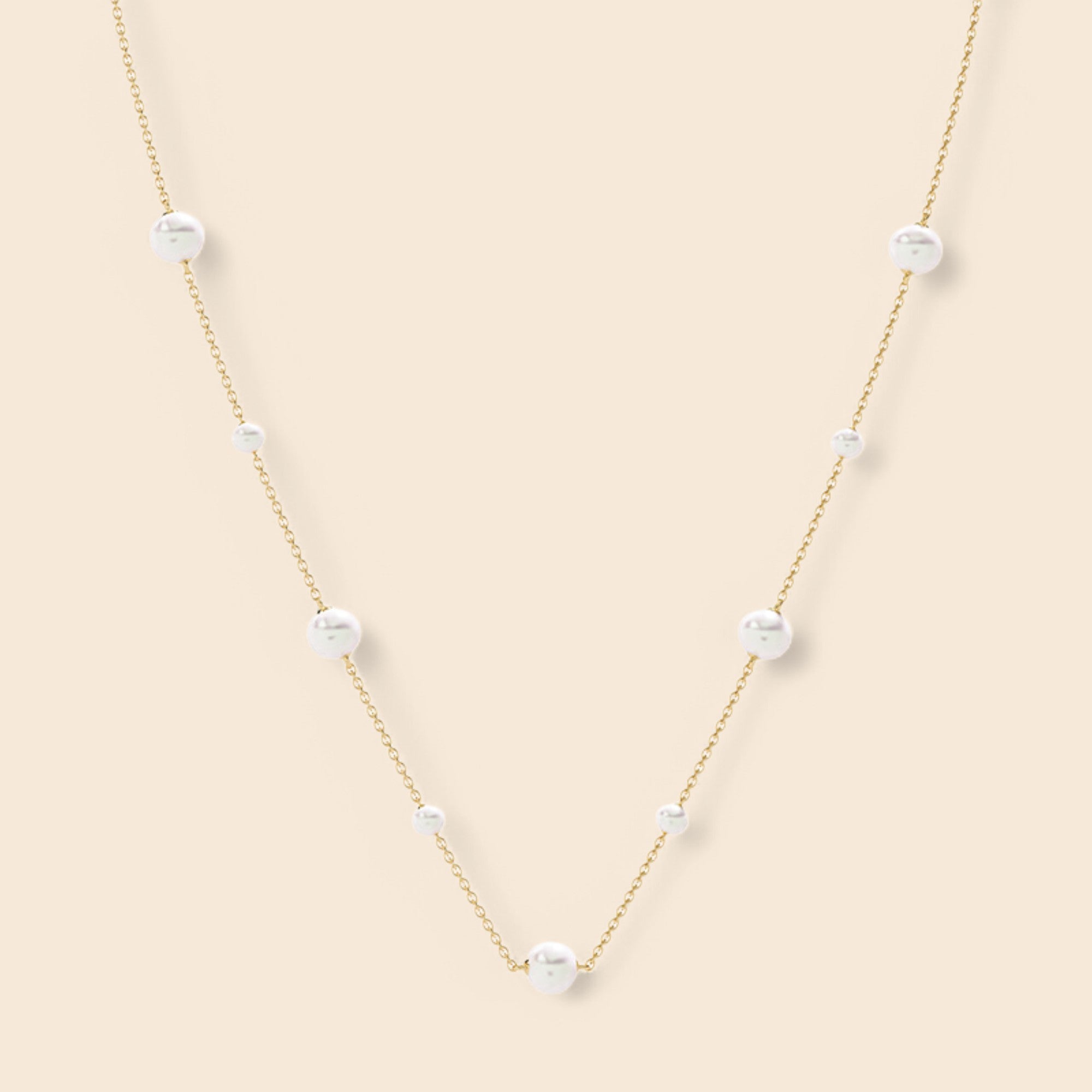 Lady Pearl Necklace  - Gold