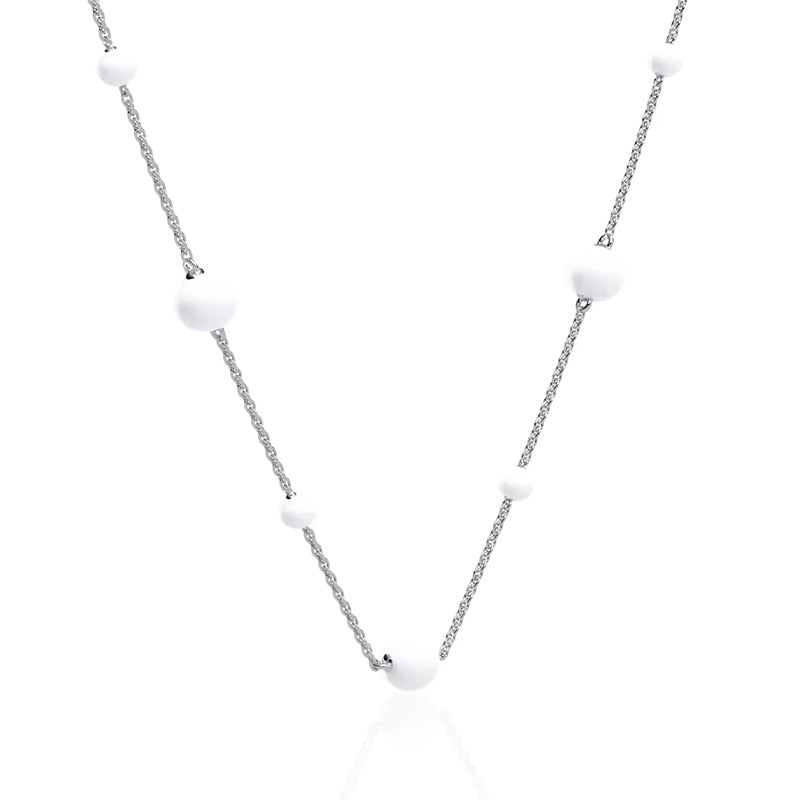 Lady Pearl Necklace - Silver