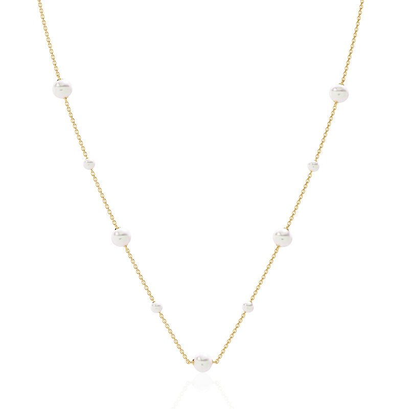 Lady Pearl Necklace  - Gold