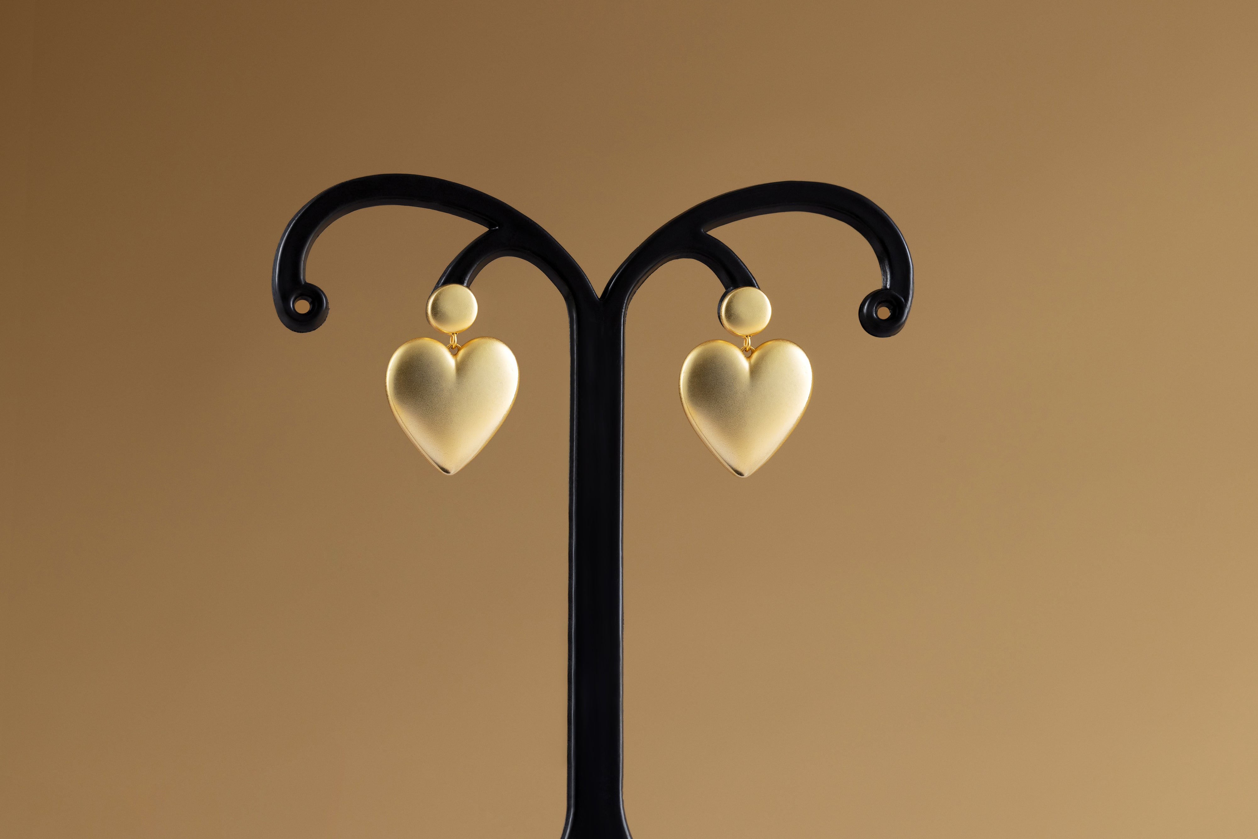 Golden Hearts 18KT Gold with 925 Sterling Silver Earrings