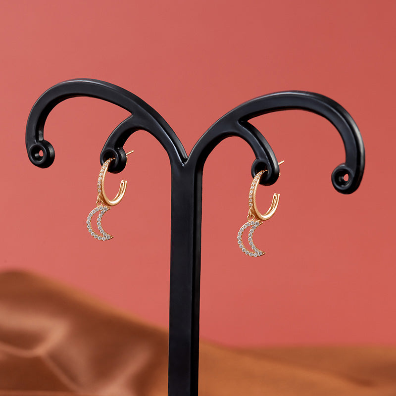 Moon Earrings in Rose Gold with 925 silver