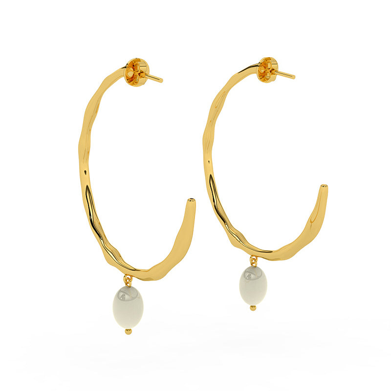 Pearl Drops 18 KT Gold Earrings