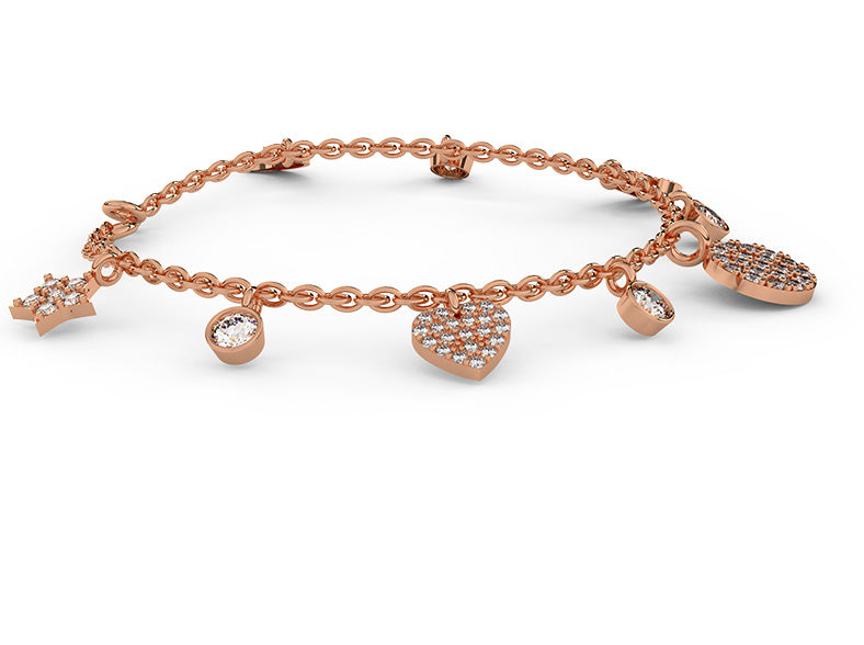 Rose Gold Silver Hand Bracelet