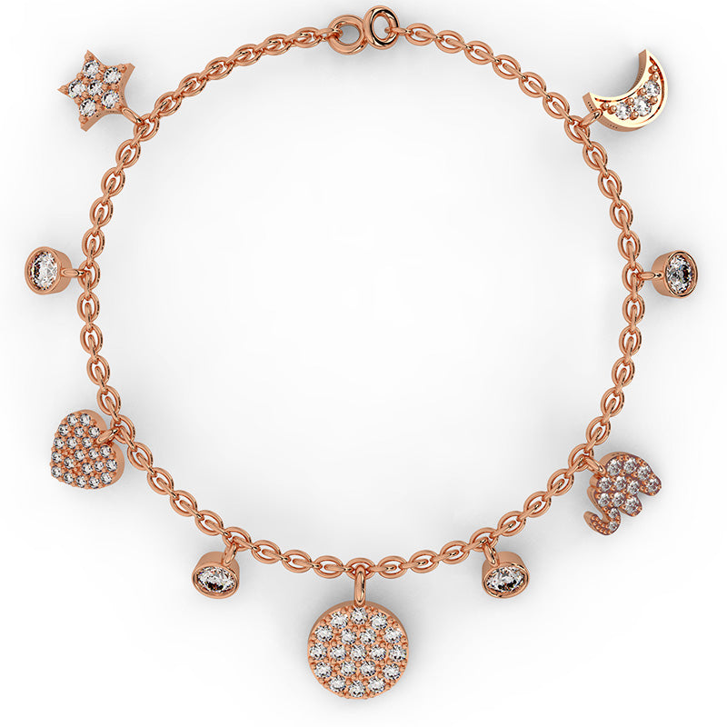 925 Sterling Silver Rose Gold Bracelet