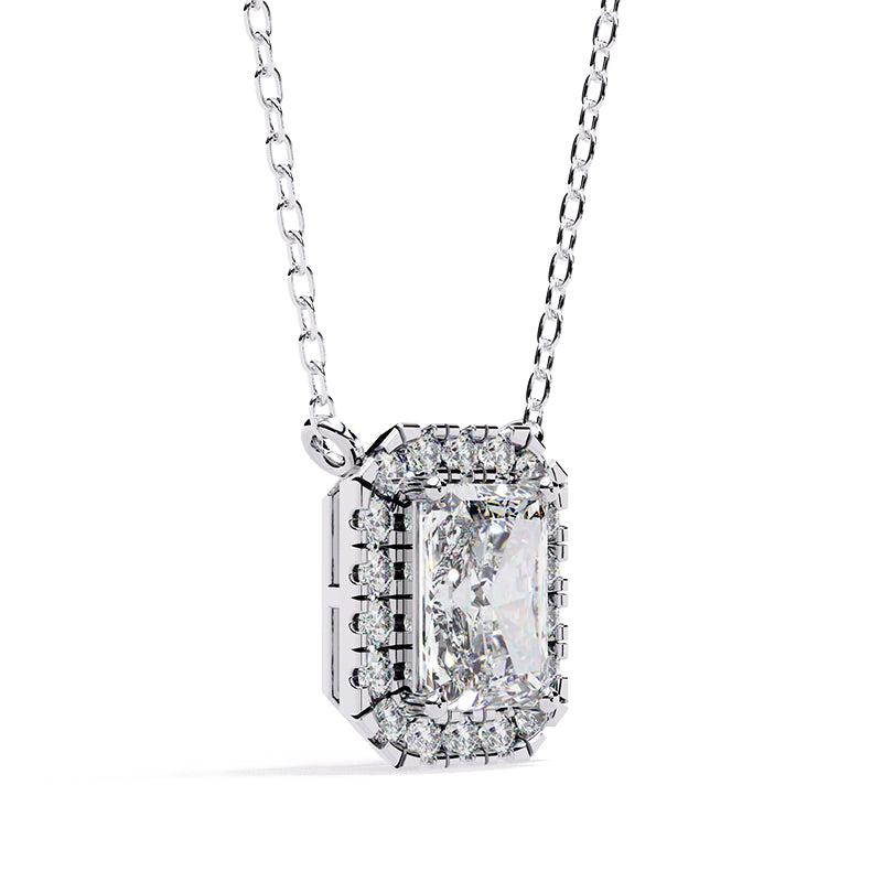 Sparkling Frame Necklace - Silver