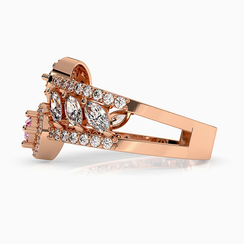 Rose Gold Star studded ring in 925 Sterling Silver